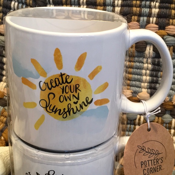 Set of 2 Hand Crafted Ceramic Stackable Mugs - Picture 2 of 9